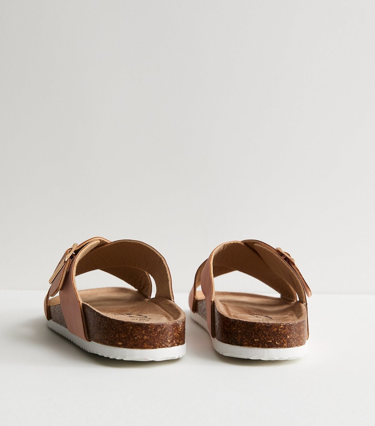 New Look Women's Wide Fit Pink Faux Suede Cork Sole Sandals Vegan New Look - 4