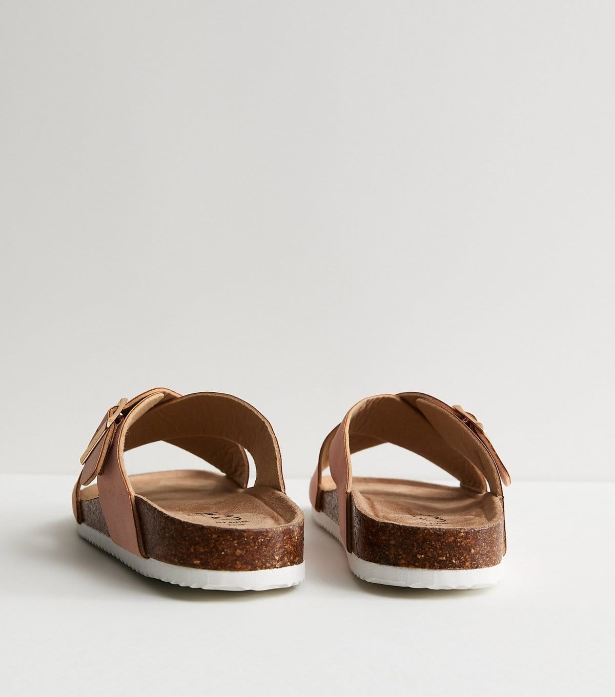 New Look Women's Wide Fit Pink Faux Suede Cork Sole Sandals Vegan New Look - 4