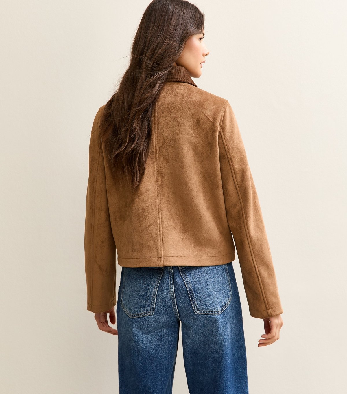 New Look Women's Tan Faux Suede Patch Pocket  Jacket New Look - 4