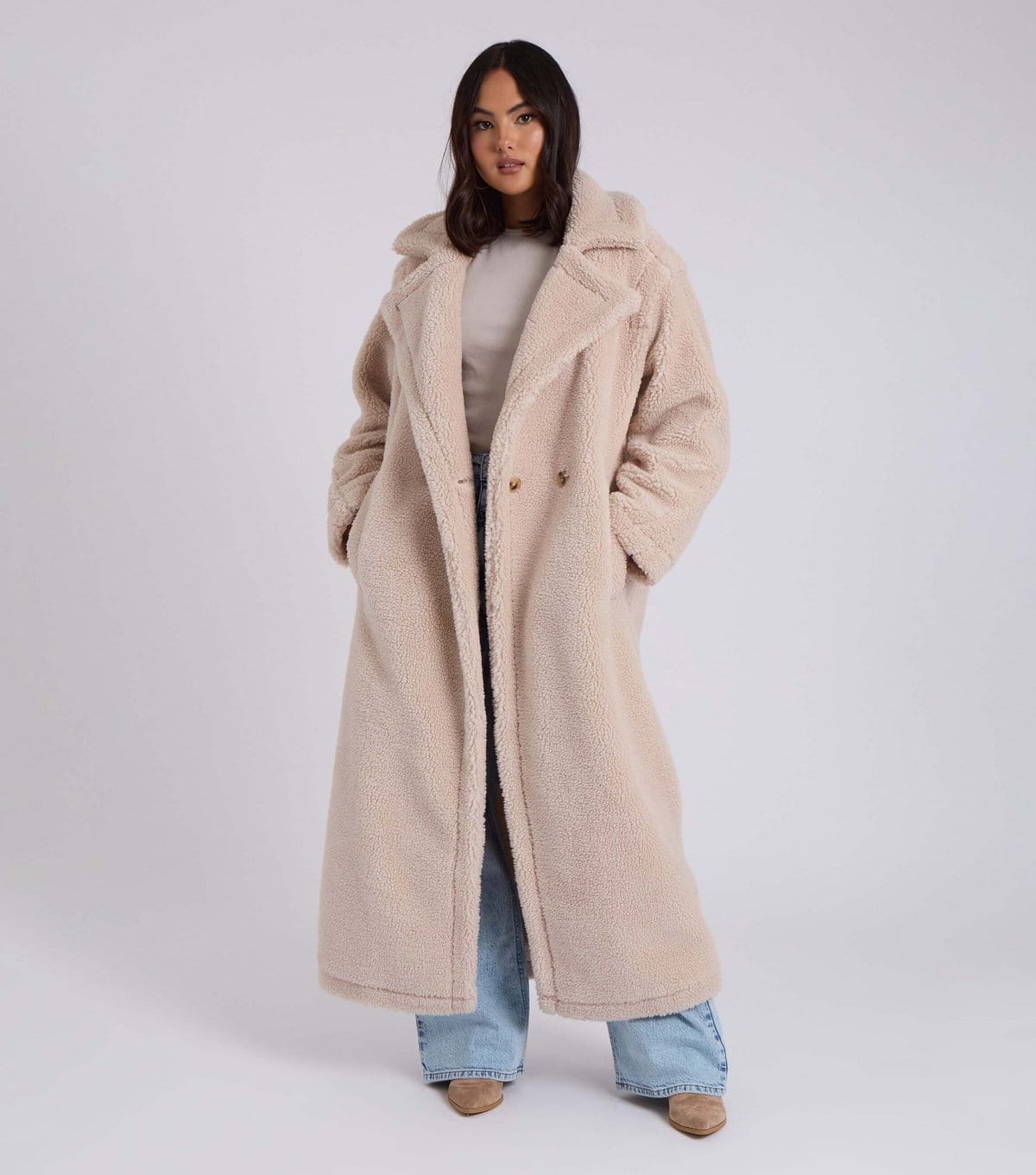 Urban Bliss Women's Stone Borg Oversized Coat Urban Bliss New Look - 1