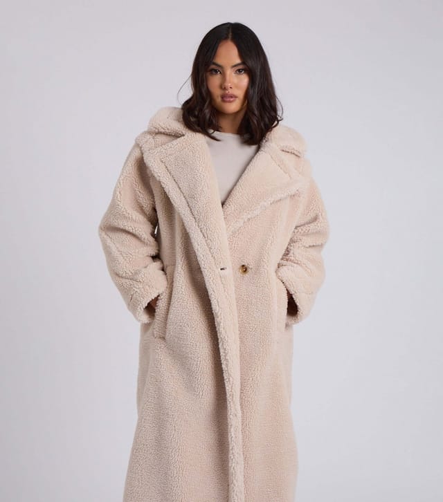 Urban Bliss Women's Stone Borg Oversized Coat Urban Bliss New Look - 3