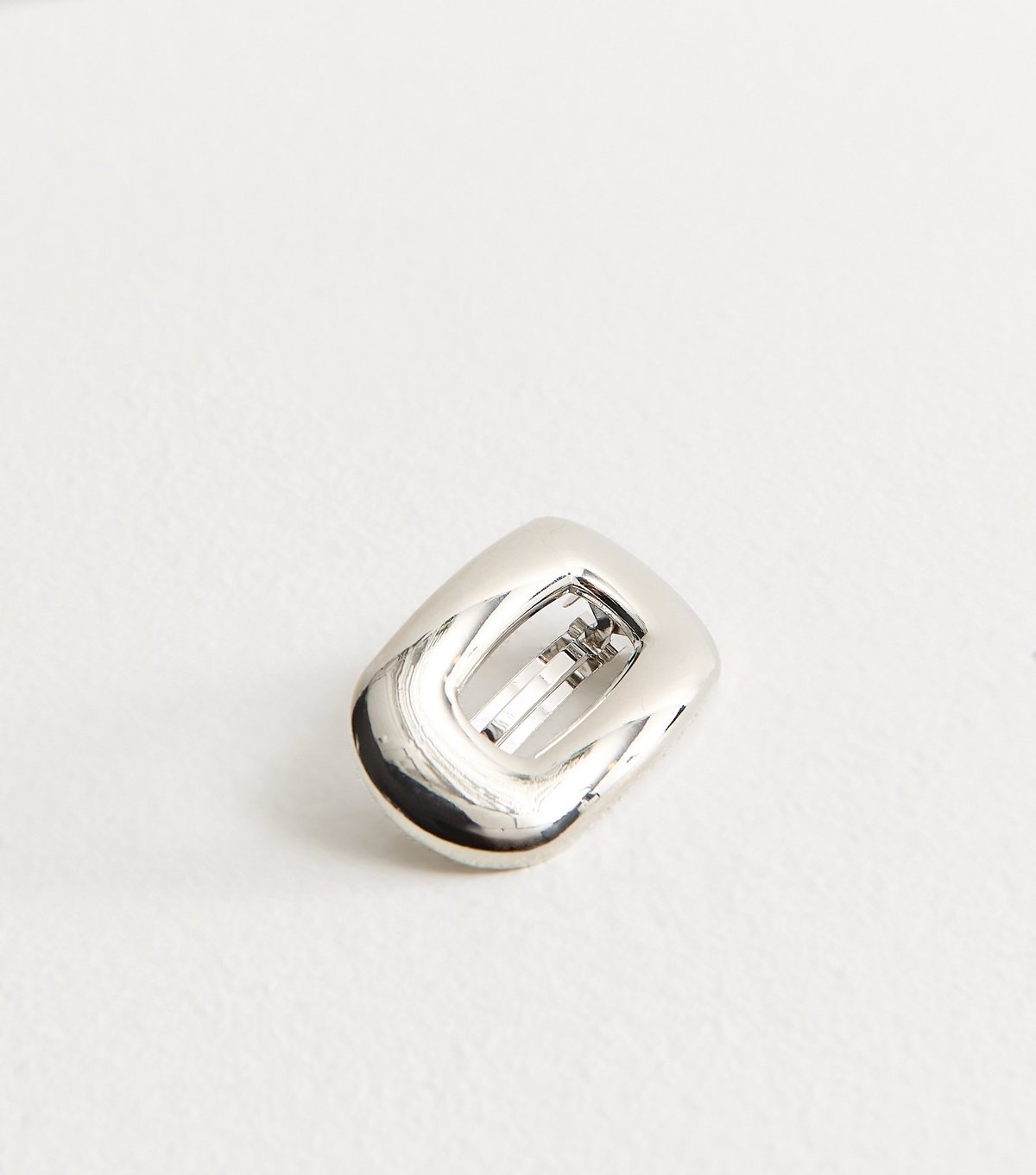 New Look Silver Tone Metal Oval Slide Hair Clip New Look - 2