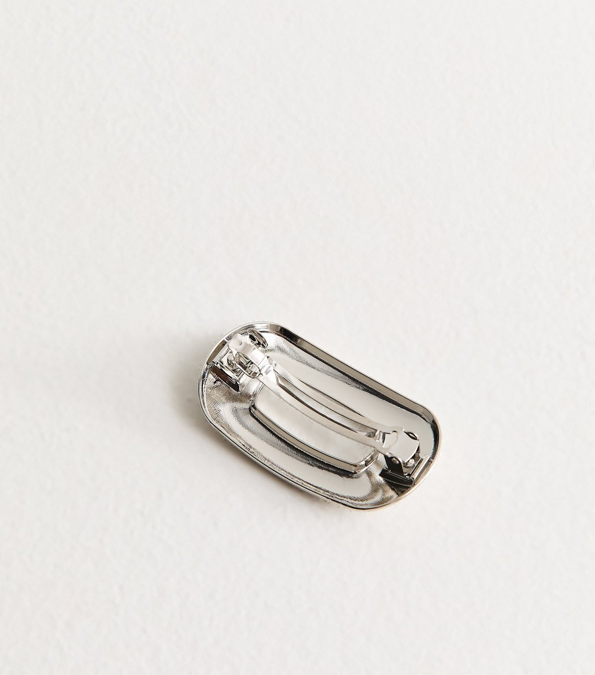New Look Silver Tone Metal Oval Slide Hair Clip New Look - 3