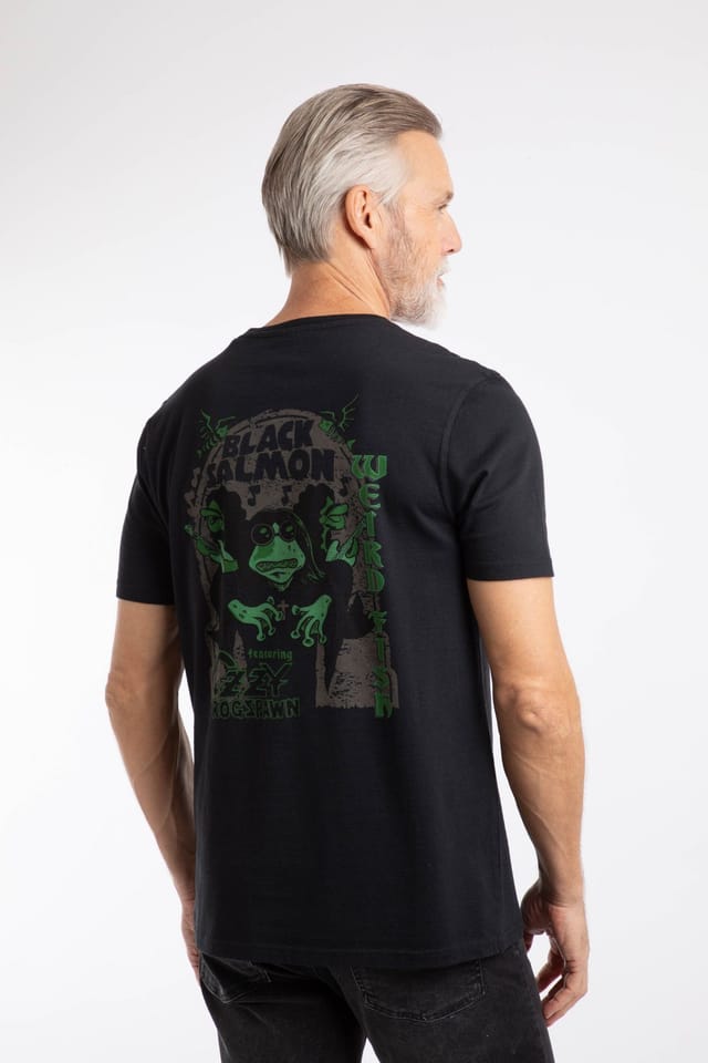 Weird Fish Weird Fish Men's Black Salmon Artist T-Shirt - 3