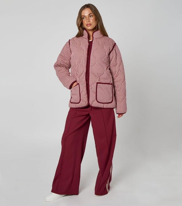 Urban Bliss Women's Red Check Quilted Jacket Urban Bliss New Look - 3