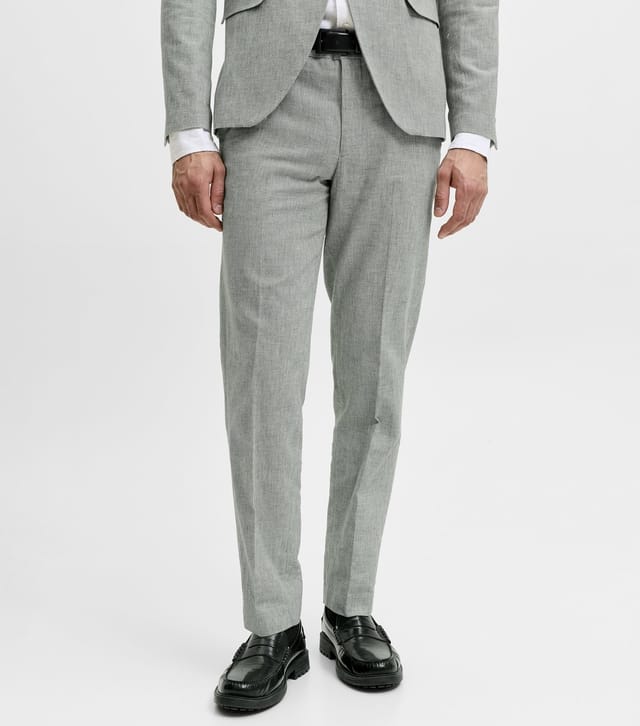 jack & jones Men's Grey Cotton Rich Regular Tailored Trousers Jack & Jones New Look - 2