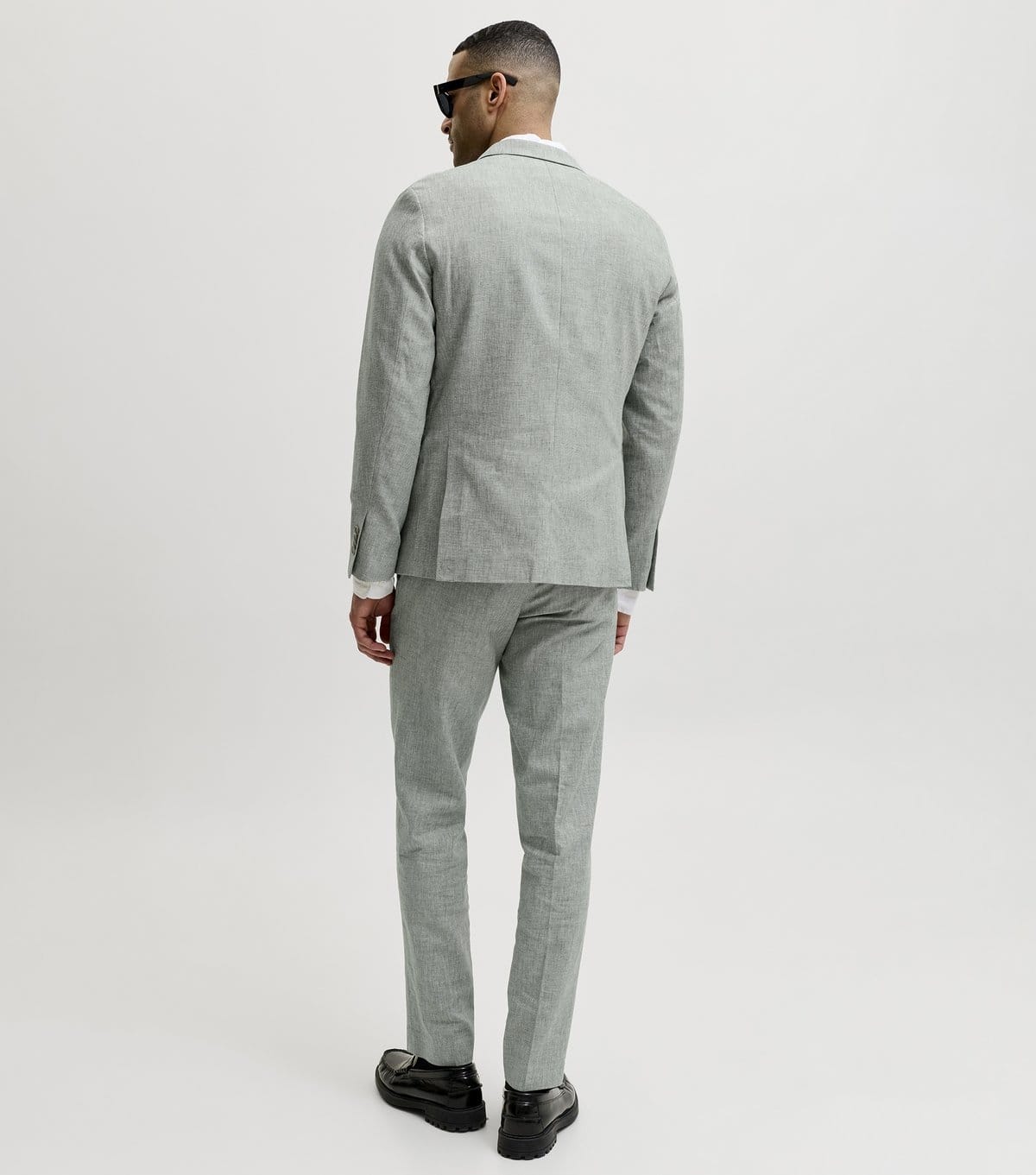 jack & jones Men's Grey Cotton Rich Regular Tailored Trousers Jack & Jones New Look - 4