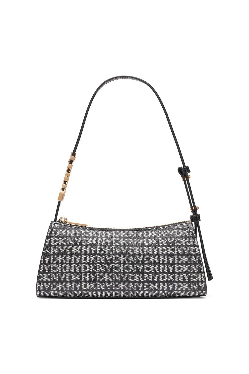 DKNY DKNY Women's Avril Tz Shoulder Hobo Bag Black Logo - 2