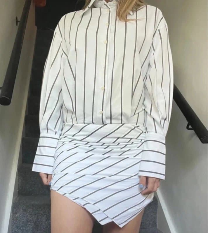 Noughts and Kisses Noughts and kisses white and black shirt dress