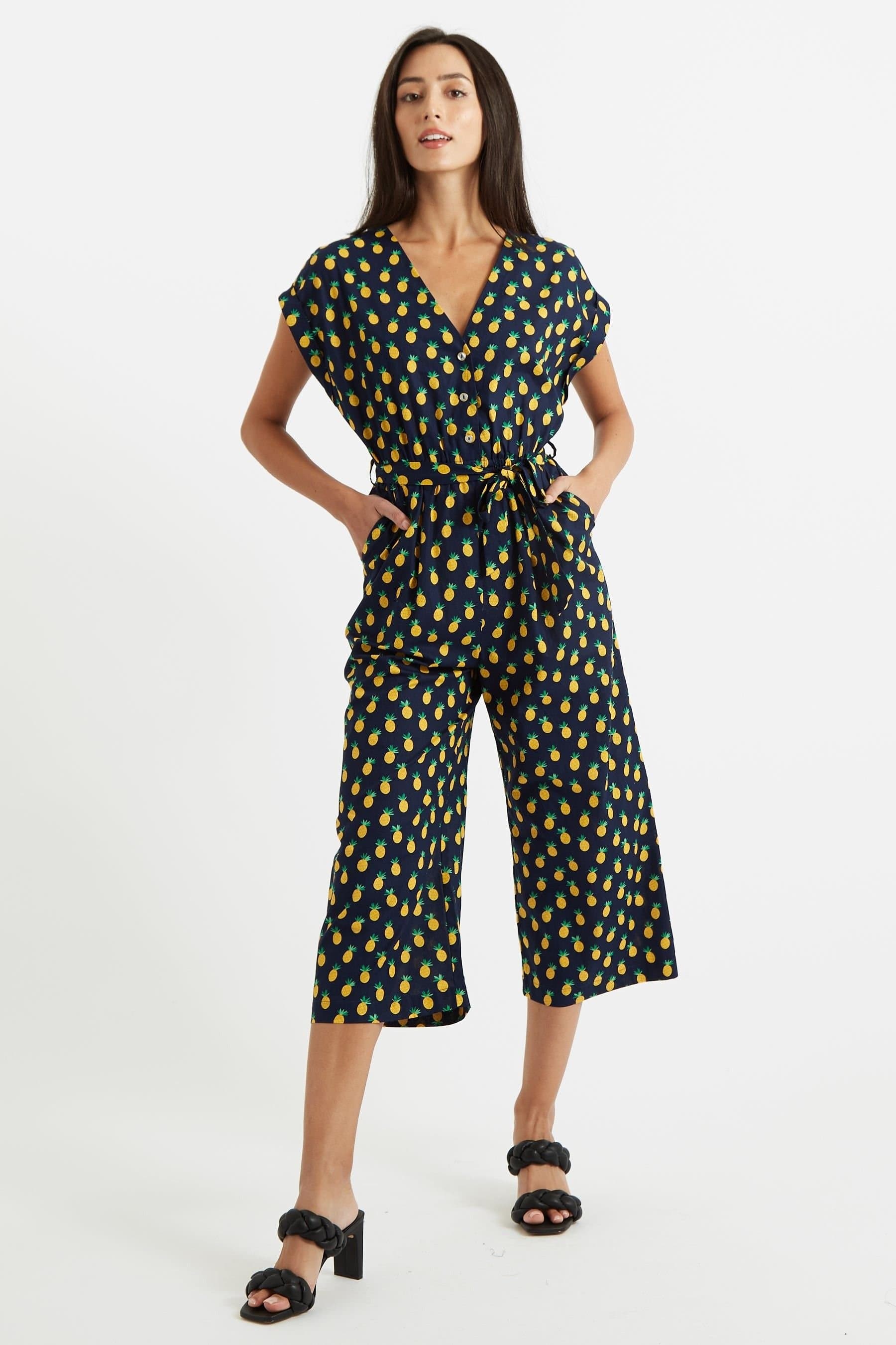 Louche Louche Women's Ady Pineapple Please Jumpsuit in Blue