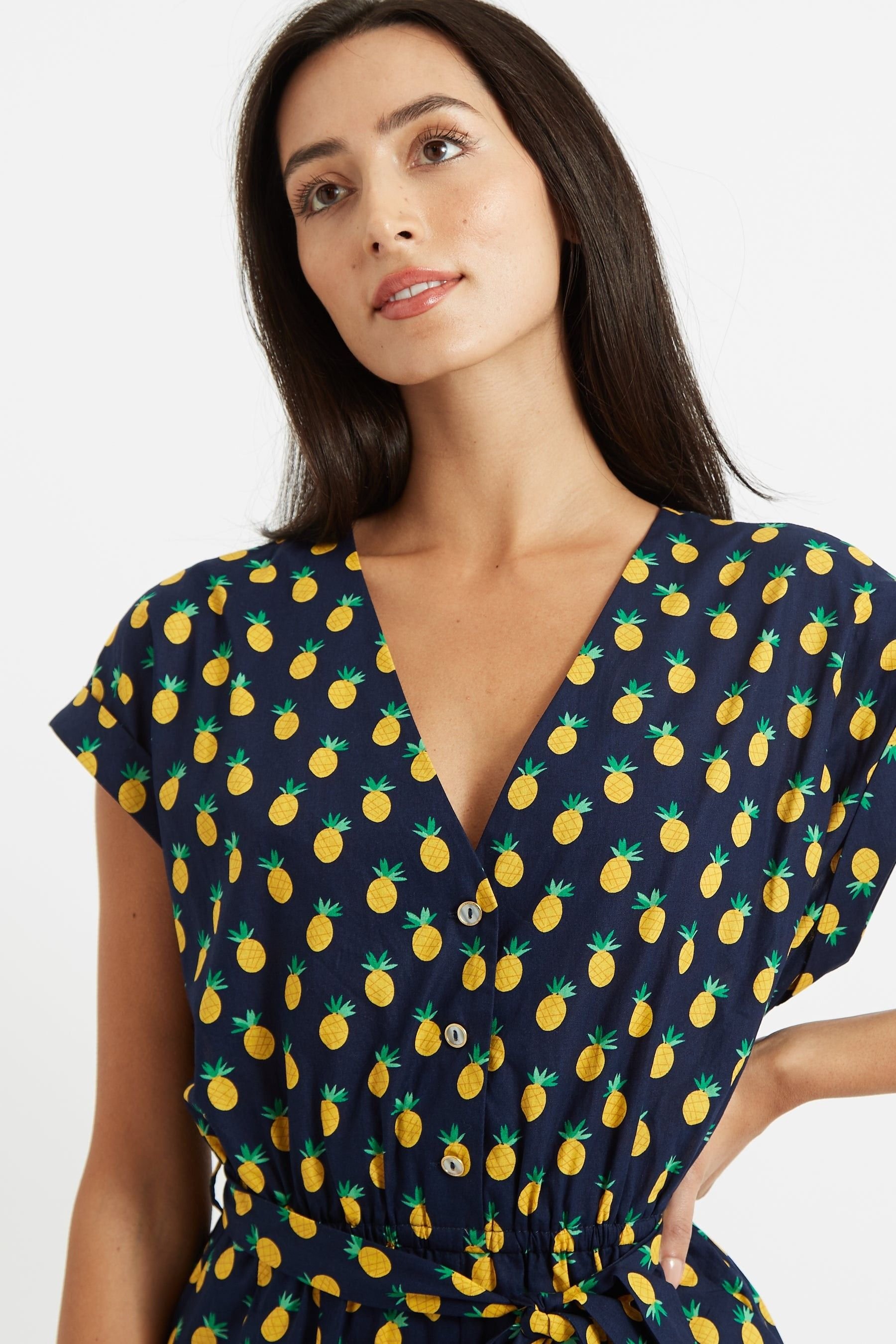 Louche Louche Women's Ady Pineapple Please Jumpsuit in Blue - 3