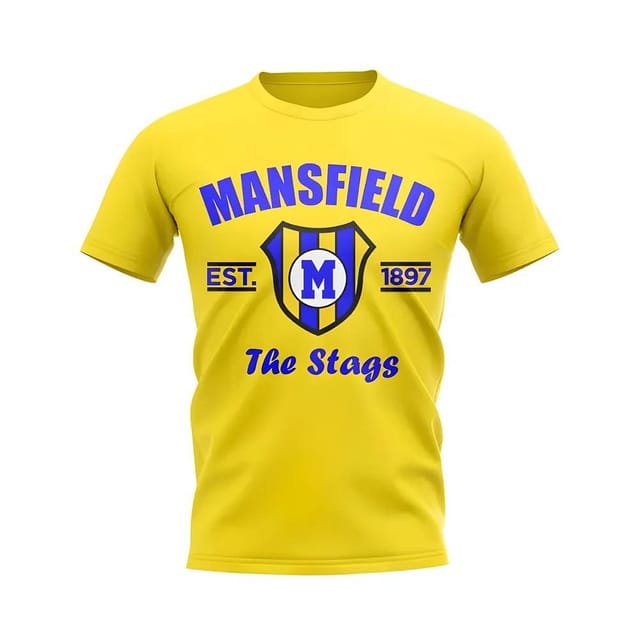 Mansfield Mansfield Men's Personalised Established Football T-Shirt in Yellow - 2