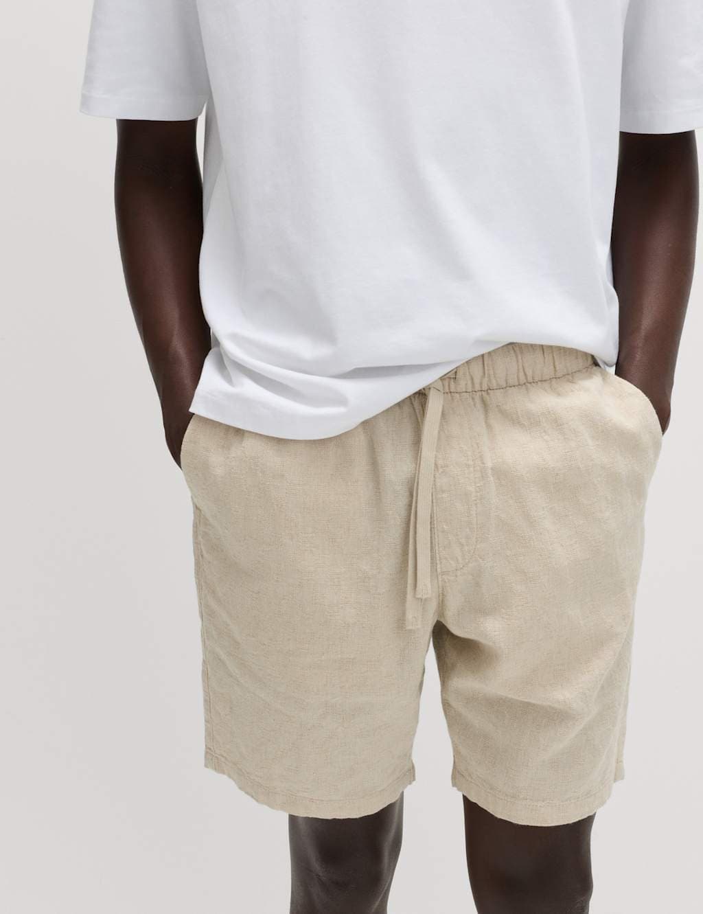 Marks & Spencer M&S Linen Rich Shorts Natural Mix