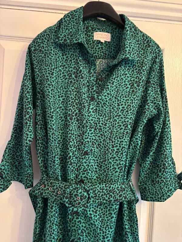 Dancing Leopard Dancing leopard plunge shirt dress pockets wedding work party 14 same day post
