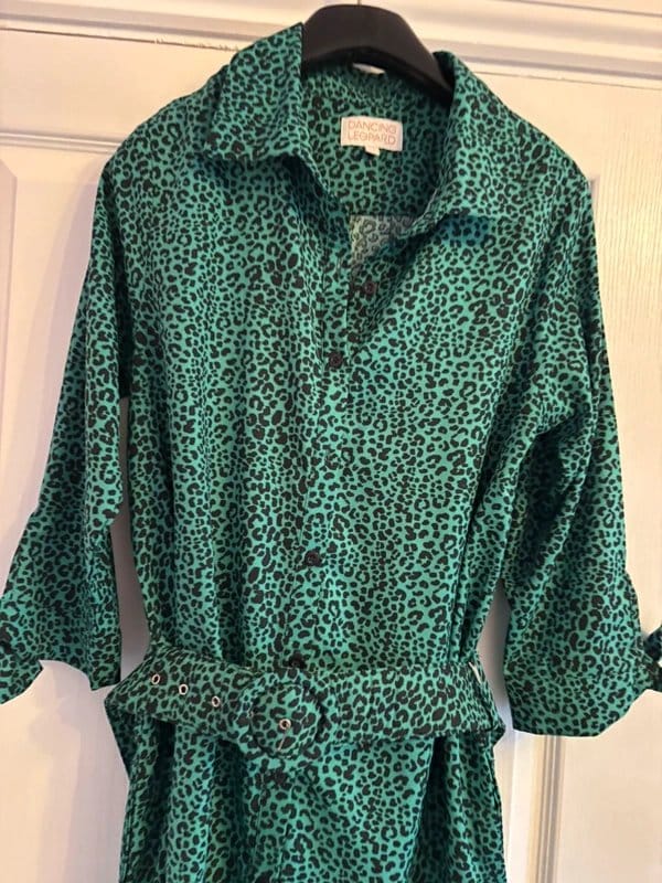 Dancing Leopard Dancing leopard plunge shirt dress pockets wedding work party 14 same day post - 1