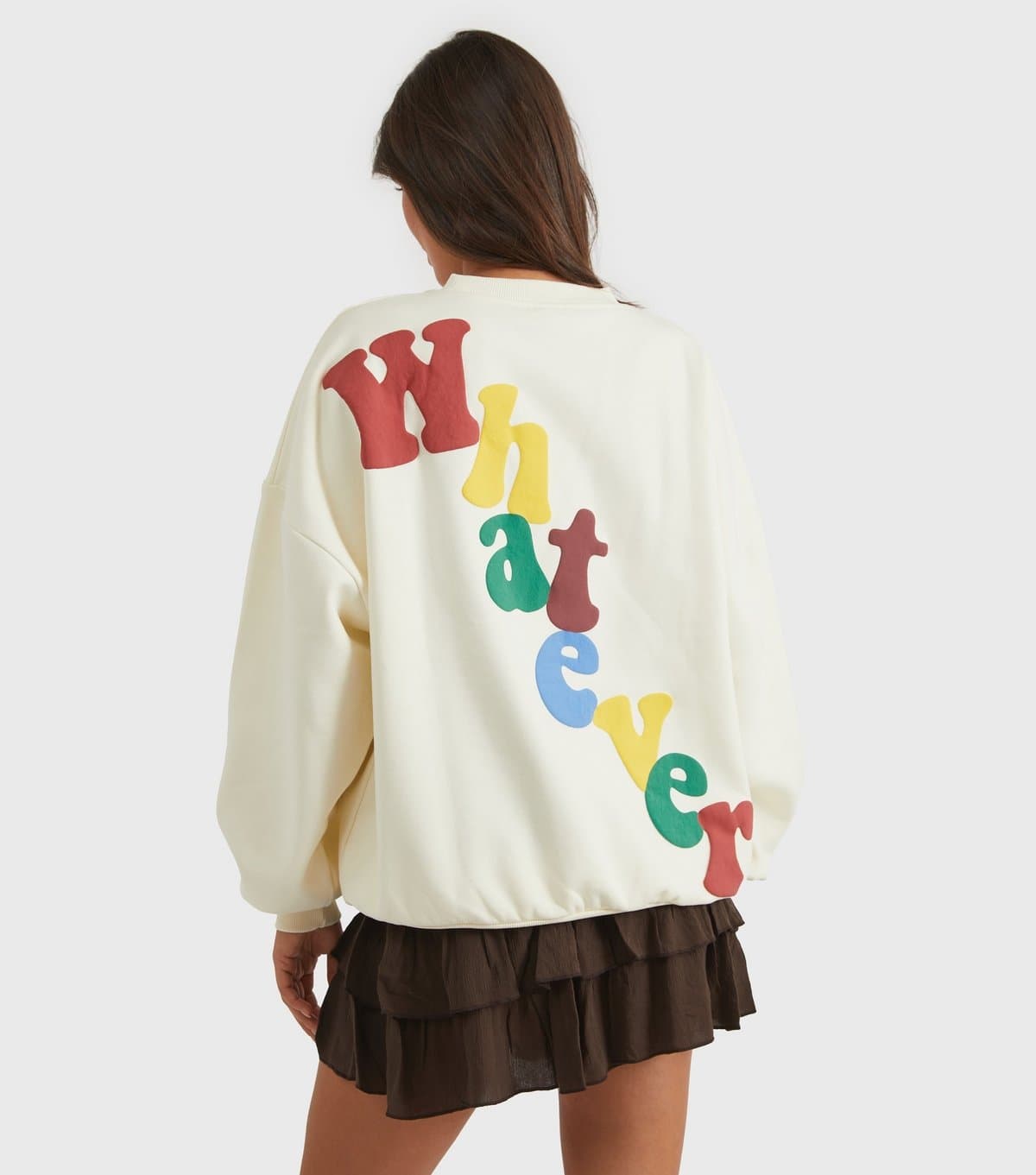 Skinnydip Women's Cream Whatever Printed Sweatshirt Skinnydip New Look