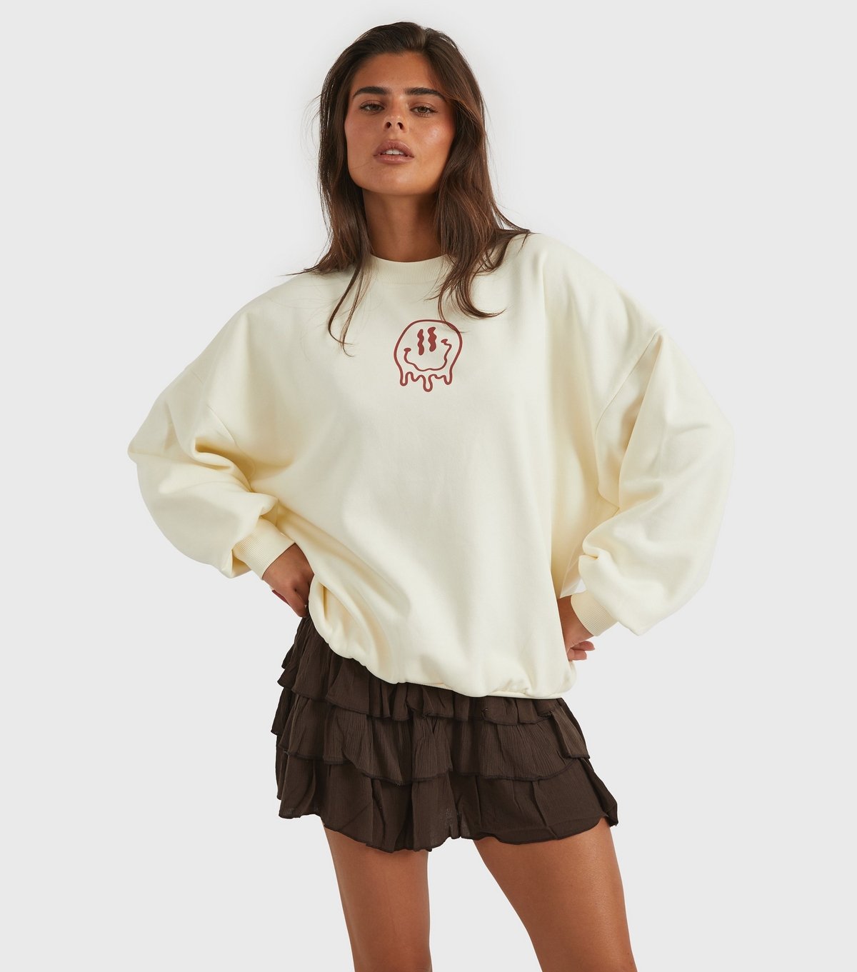 Skinnydip Women's Cream Whatever Printed Sweatshirt Skinnydip New Look - 2