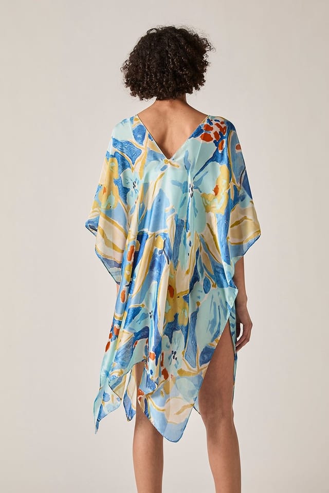 James Lakeland James Lakeland Women's Blue Abstract Floral Kaftan - 2