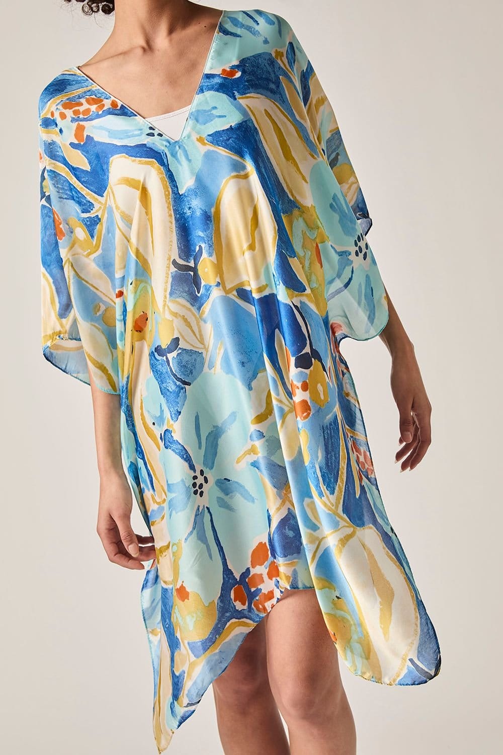 James Lakeland James Lakeland Women's Blue Abstract Floral Kaftan - 4
