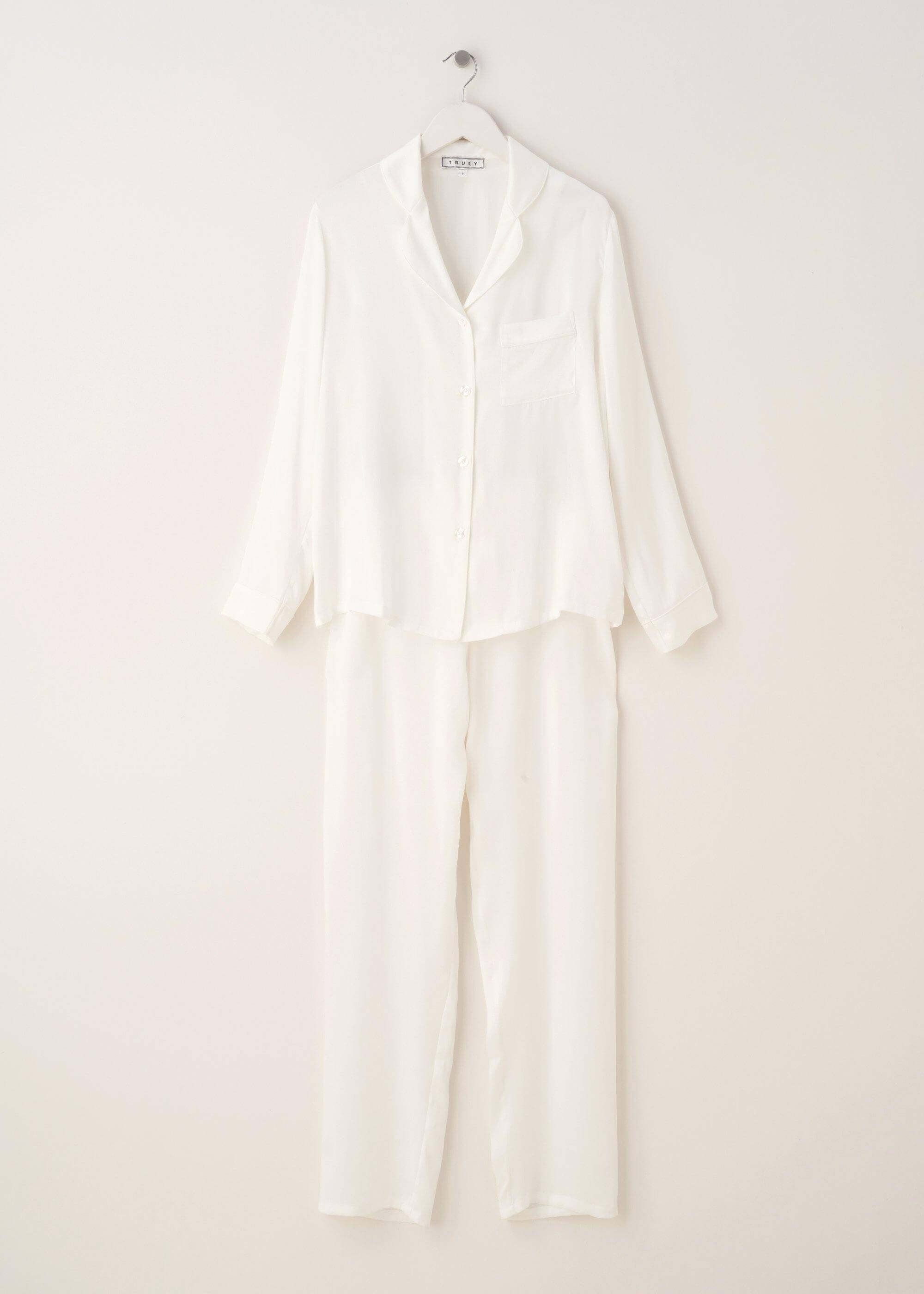 Truly Truly Women's Silk Pyjama Set in Ivory - 3