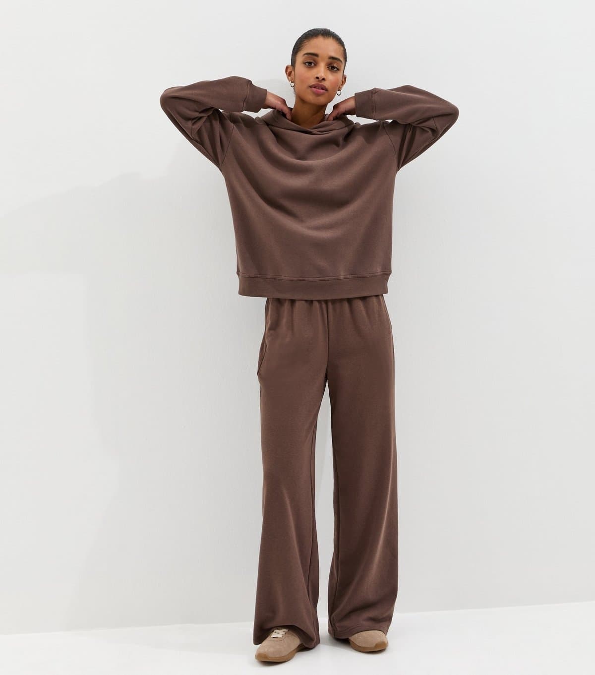 New Look Women's Dark Brown Wide Leg Joggers New Look