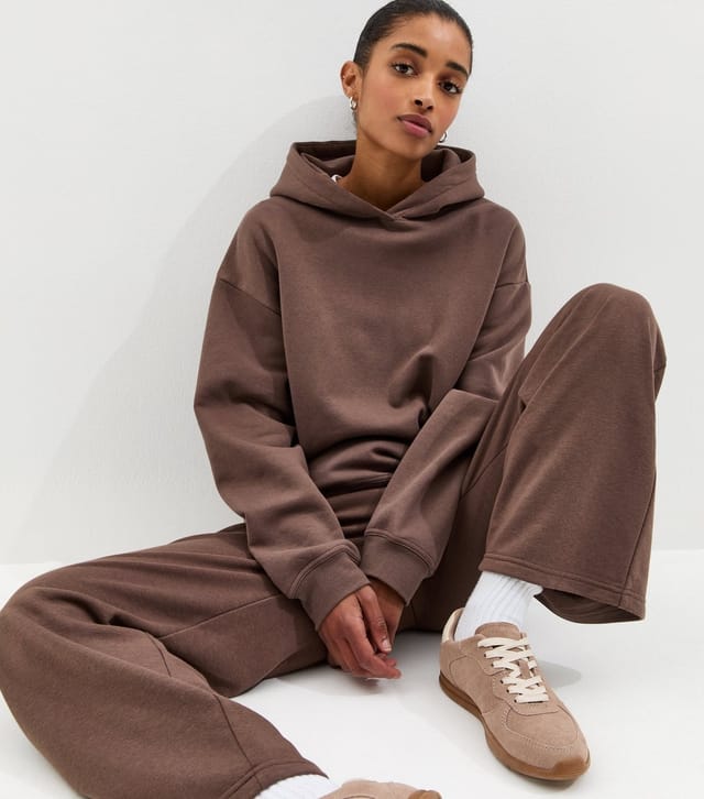 New Look Women's Dark Brown Wide Leg Joggers New Look - 3