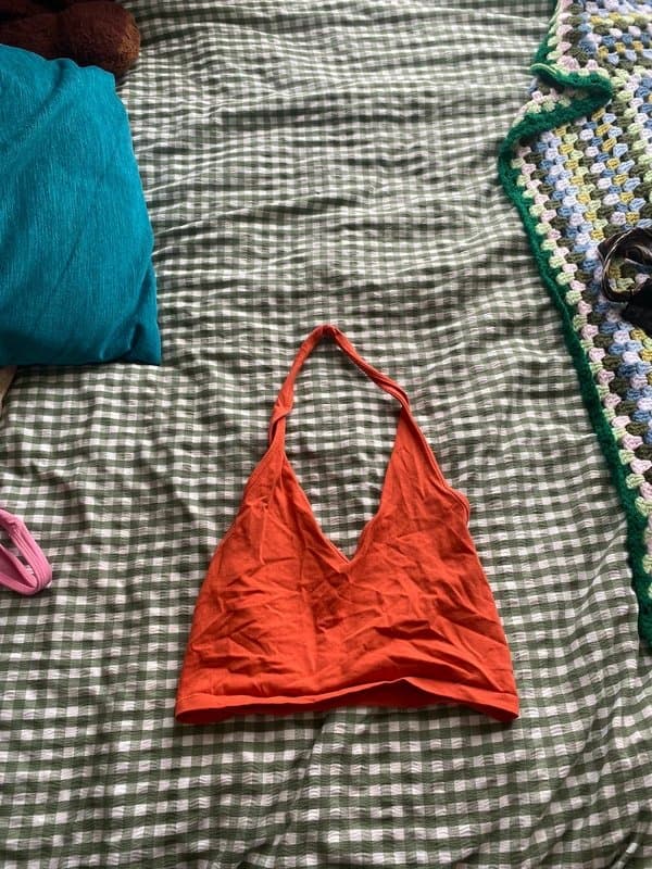 ASOS Design orange halter top