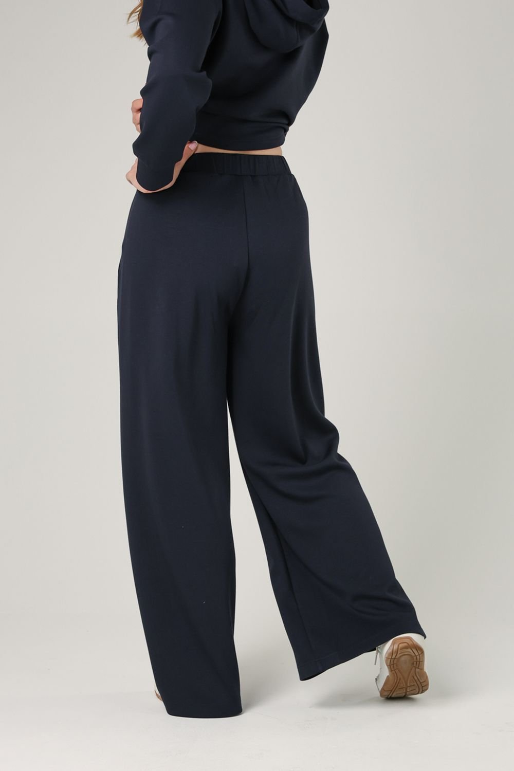 French Connection French Connection Women's Luxe Wide Leg Draped Trouser in Navy - 2