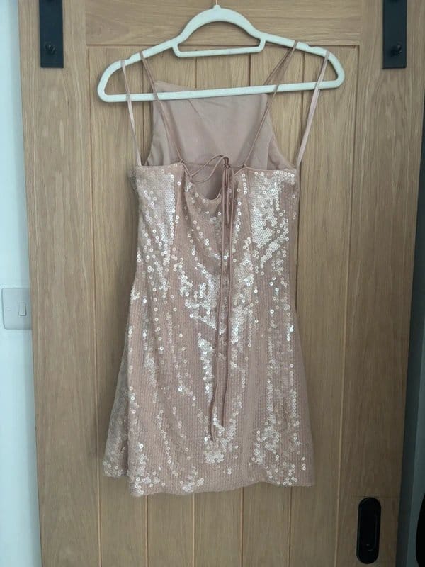 ASOS Rose Sequin Mini Dress with Corsage Detail