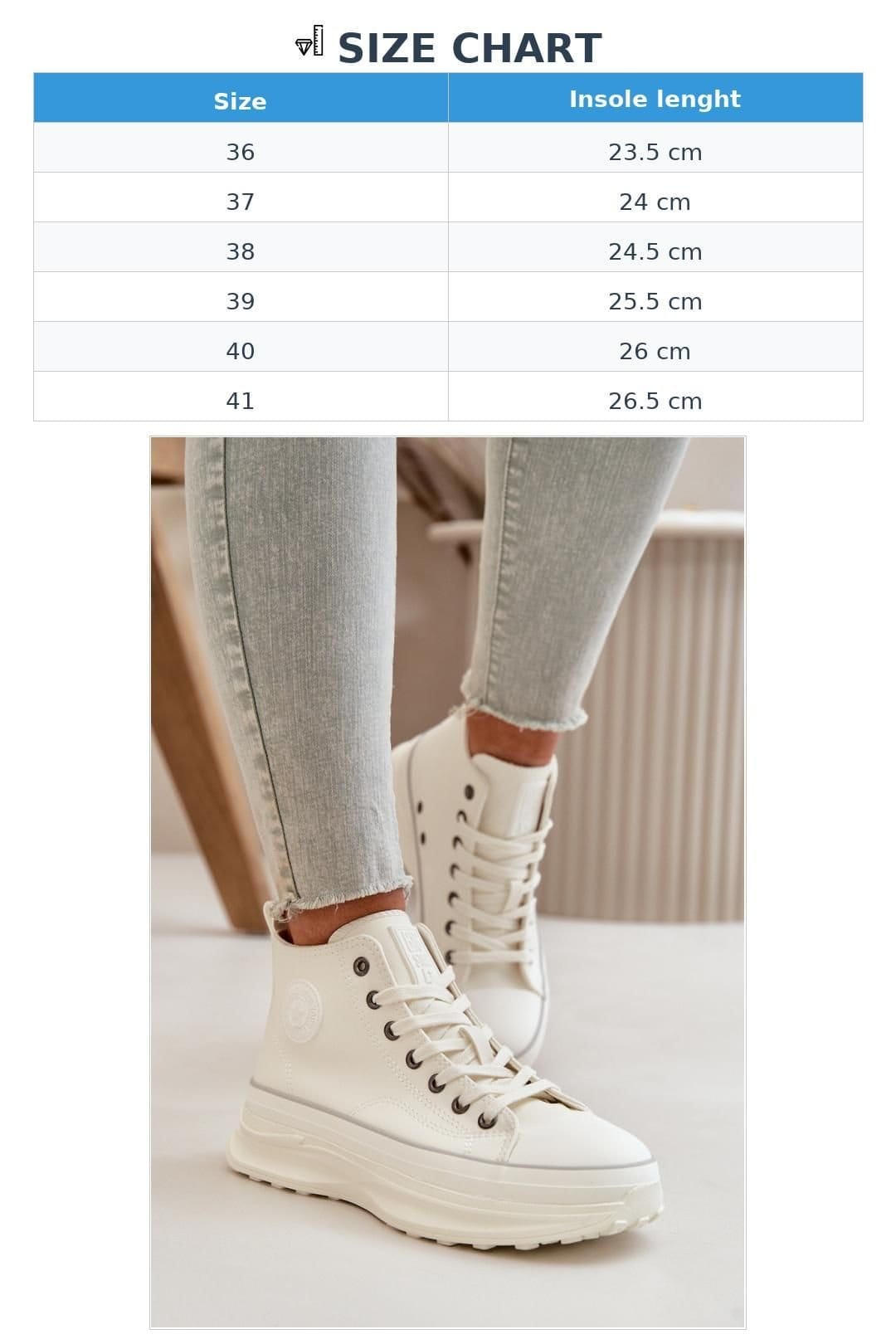 Love Lace Love Lace Women's Big Star PU Look Platform Sneakers Lace Rounded Toe in White - 4