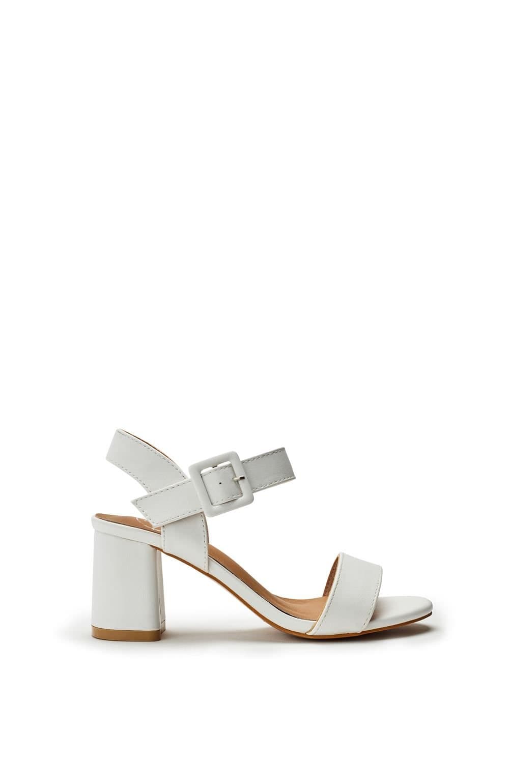 b.soleful b.soleful White Leather Porvair Sandals