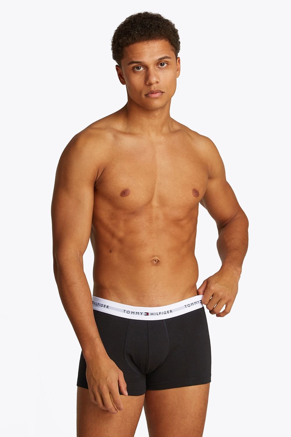 Tommy Hilfiger Tommy Hilfiger Men's Signature 3 Pack Waistband Trunks - Black in White - 2