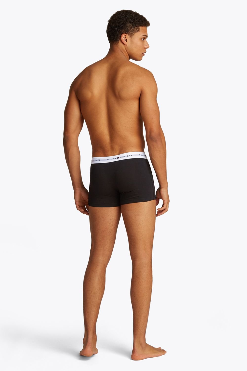 Tommy Hilfiger Tommy Hilfiger Men's Signature 3 Pack Waistband Trunks - Black in White - 3