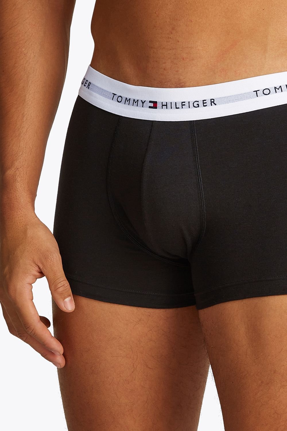 Tommy Hilfiger Tommy Hilfiger Men's Signature 3 Pack Waistband Trunks - Black in White - 4