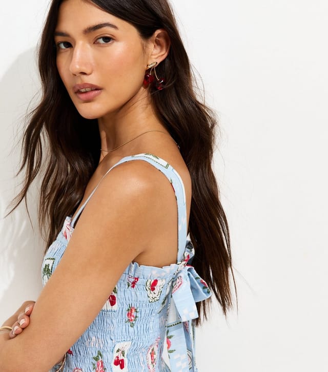 New Look Women's Blue Patchwork Print Shirred Bodice Midi Dress New Look - 2