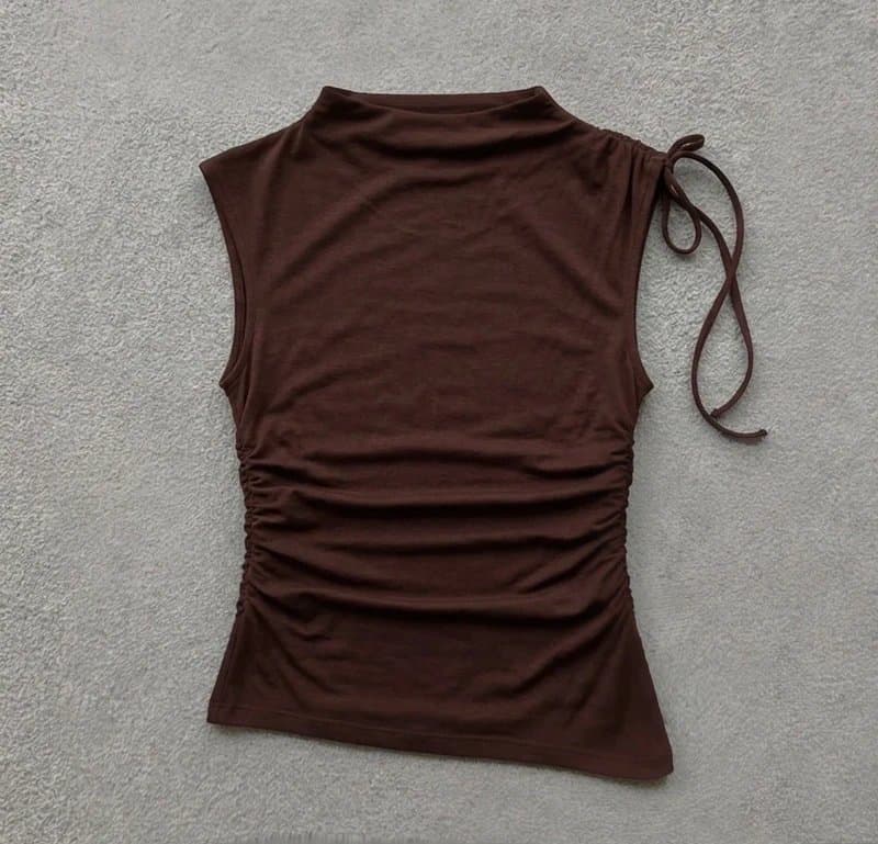 ASOS Asymmetric Ruched Shoulder Top