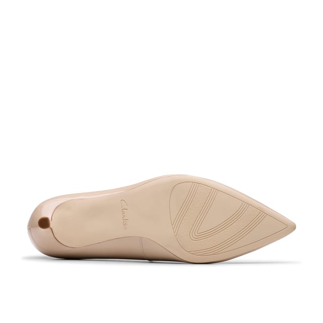Clarks Clarks Women's Zarey Court Sand Patent Court Shoes, Slip Ons, Heels in Beige - 3