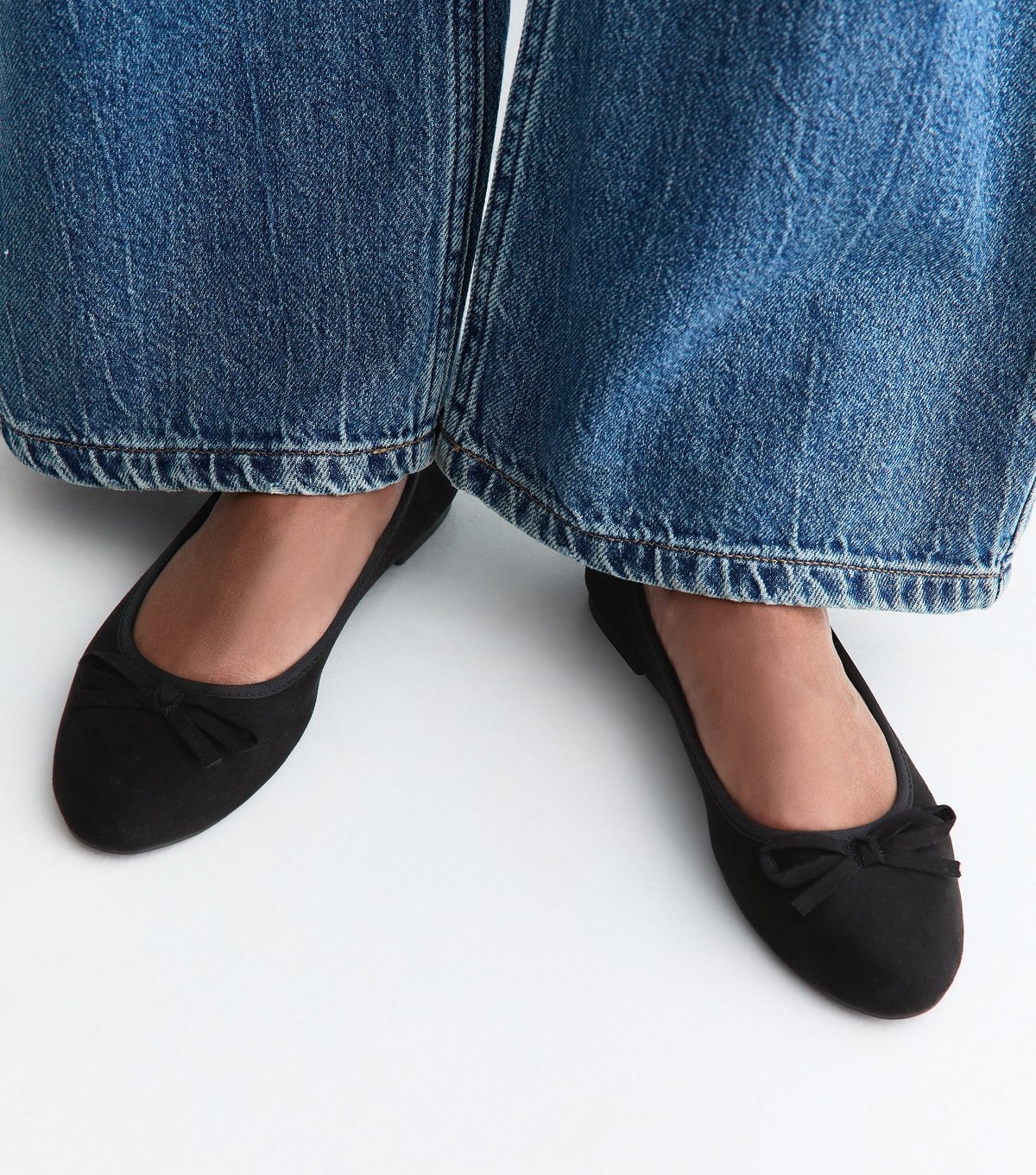 New Look Women's Black Faux Suede Ballet Pumps Vegan New Look - 2