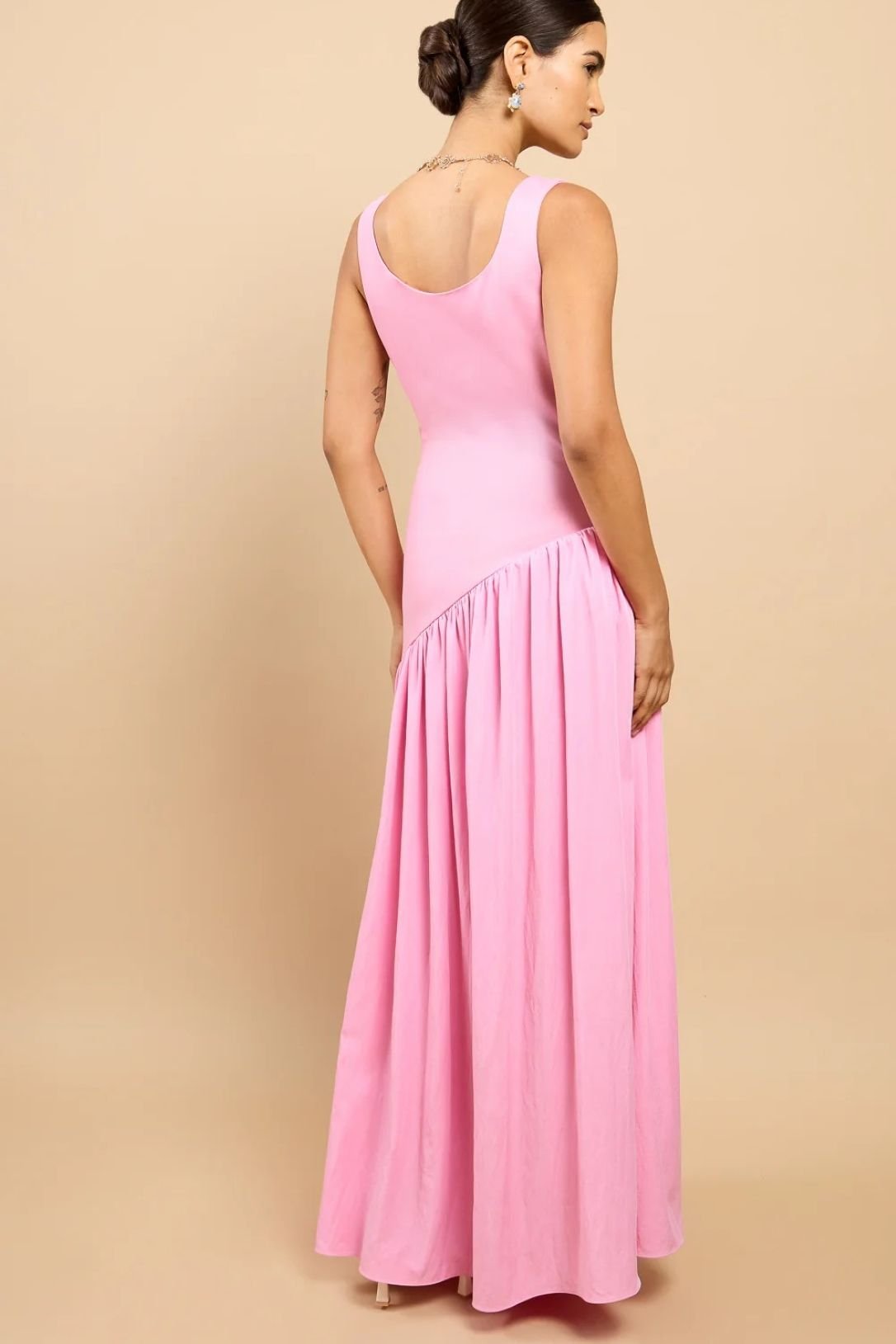 Little Mistress Little Mistress Women's Pink Dropped Waist Midaxi Dress - 2