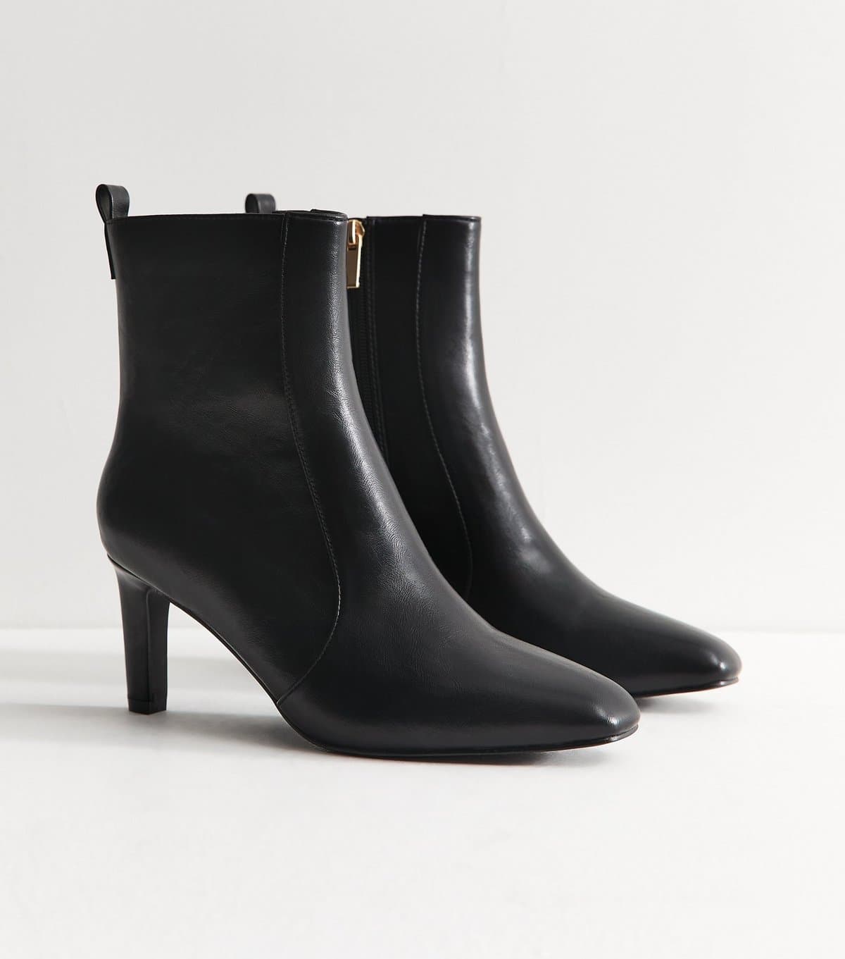 New Look Women's Black Faux Leather Chisel Toe Ankle Boots New Look