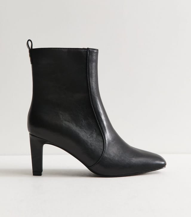 New Look Women's Black Faux Leather Chisel Toe Ankle Boots New Look - 3
