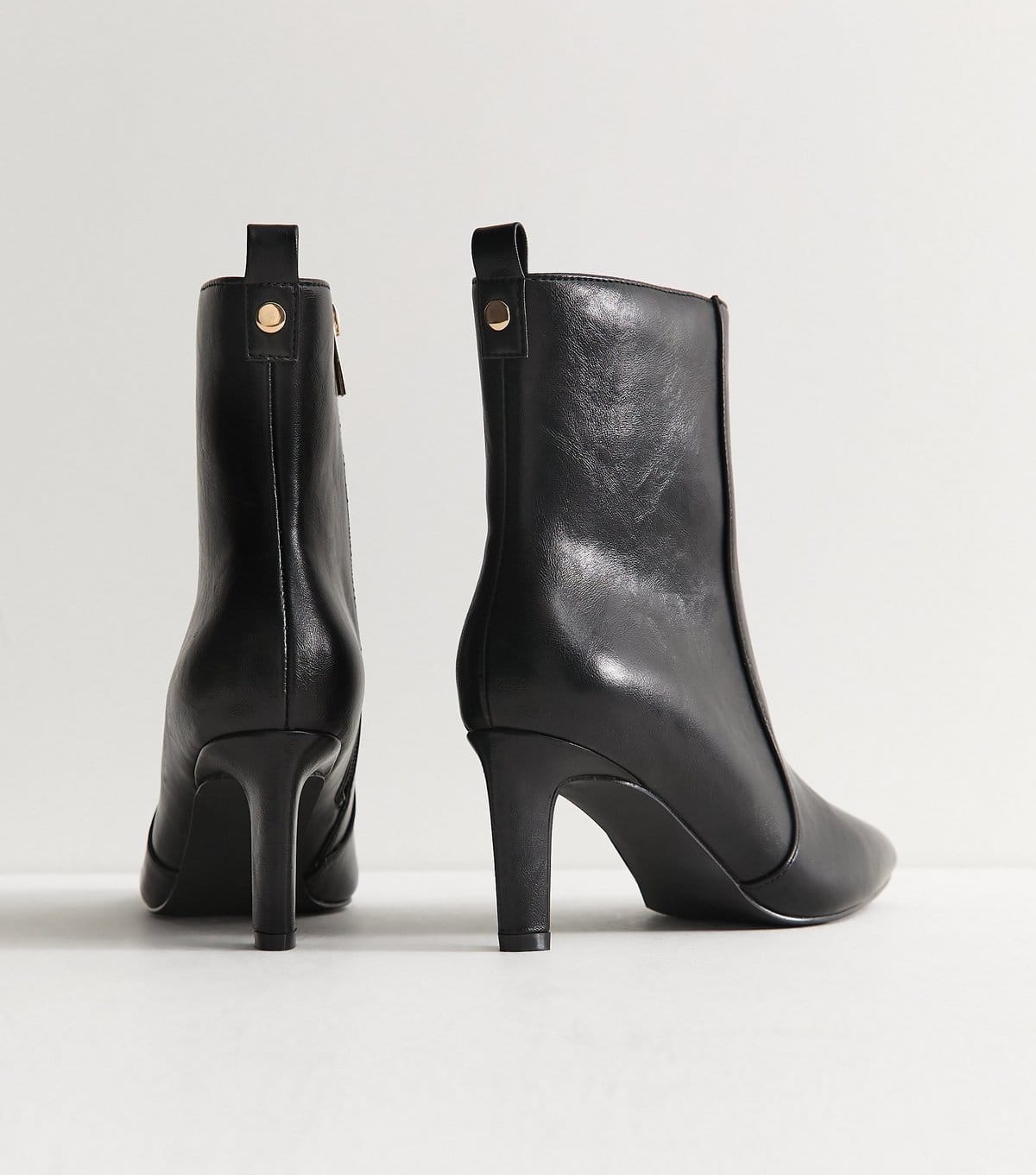 New Look Women's Black Faux Leather Chisel Toe Ankle Boots New Look - 4
