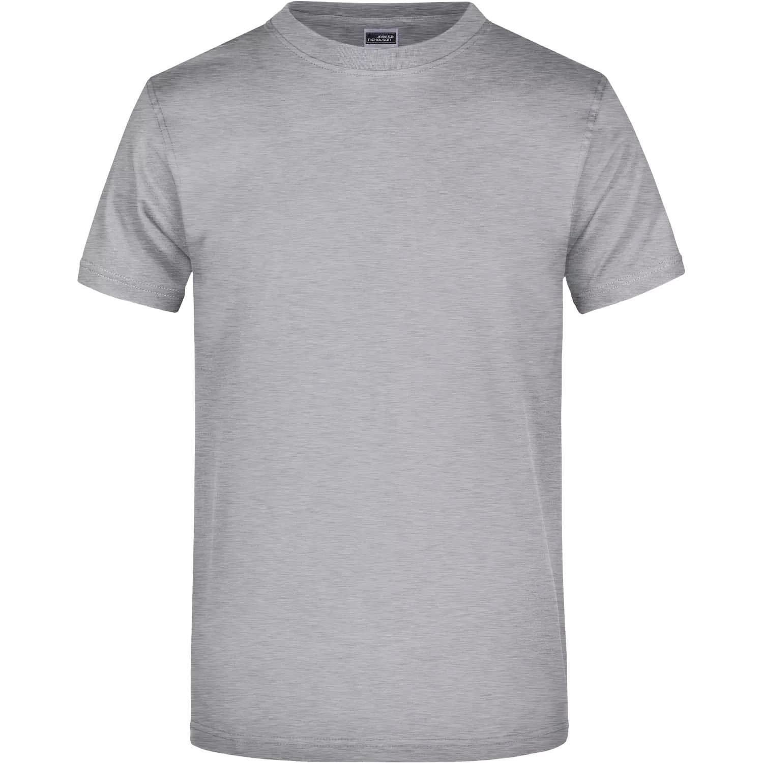 James and Nicholson James and Nicholson Men's Plain Cotton T-Shirt in Grey
