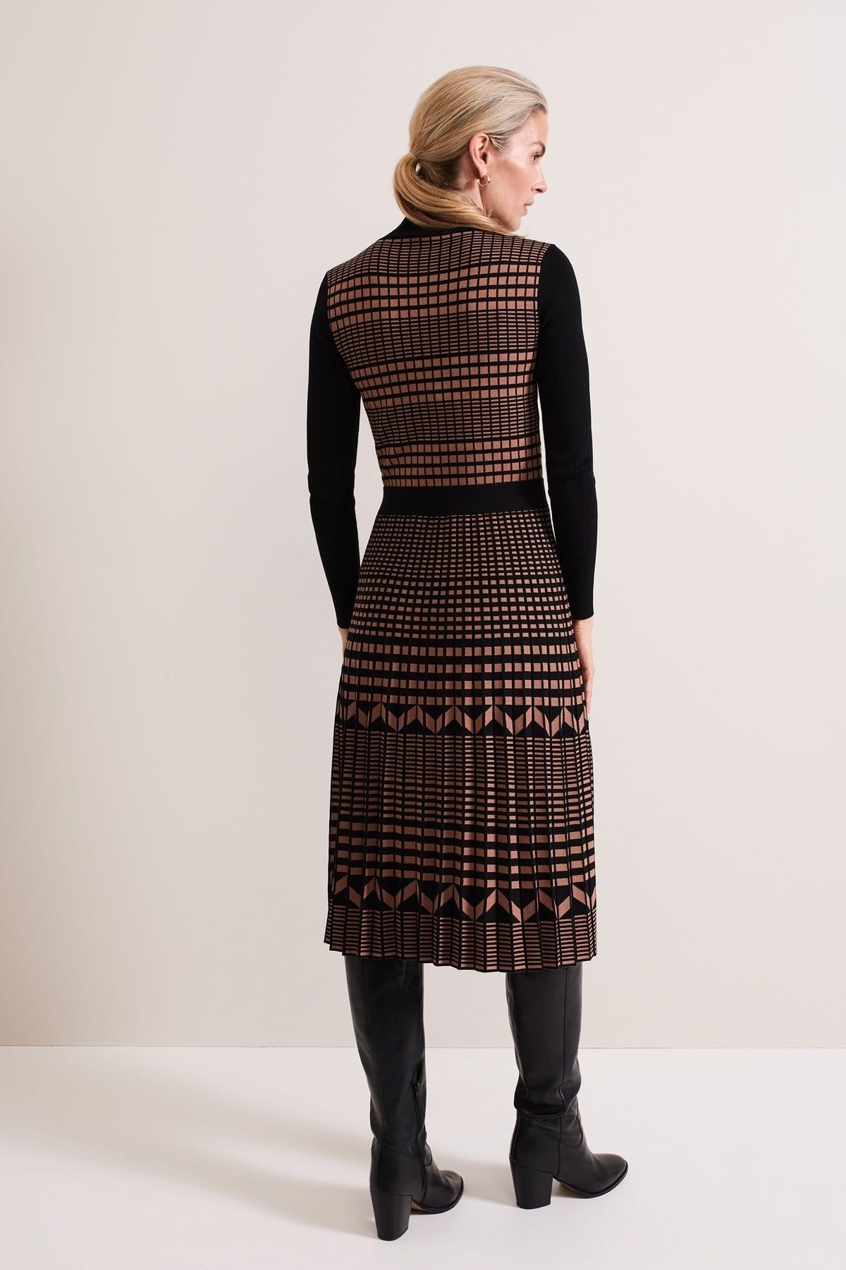 Phase Eight Phase Eight Women's Bethan Jaquard Midi Dress in Light Brown - 4