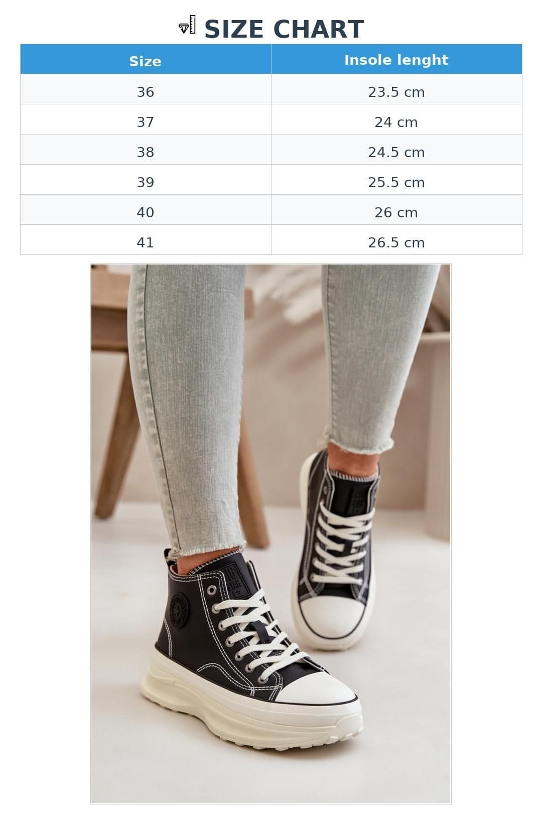 Love Lace Love Lace Women's Big Star Platform PU Look Lace Up Sneakers All Day in Black - 4