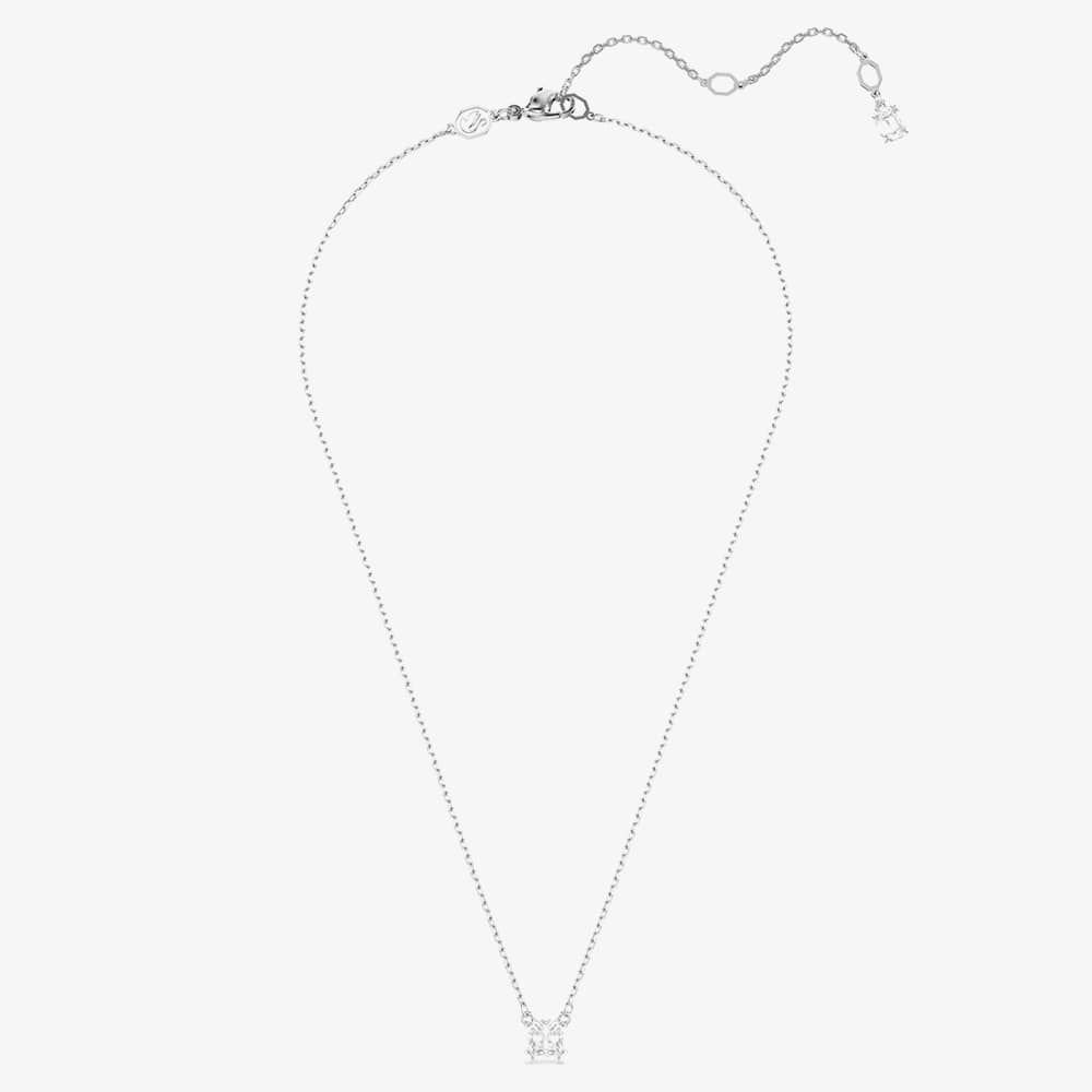 Swarovski Swarovski Women's Stilla Rhodium Plated Square Cubic Zirconia Necklace 5701903 in Silver - 2