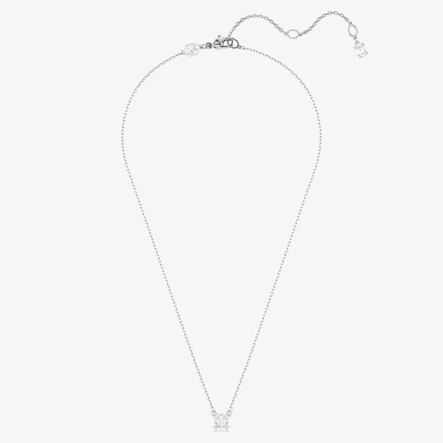 Swarovski Swarovski Women's Stilla Rhodium Plated Square Cubic Zirconia Necklace 5701903 in Silver - 2