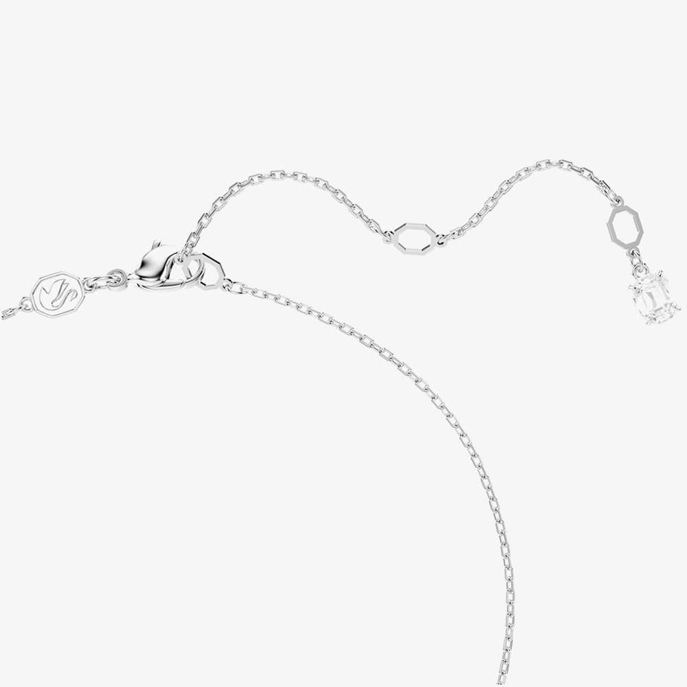 Swarovski Swarovski Women's Stilla Rhodium Plated Square Cubic Zirconia Necklace 5701903 in Silver - 3