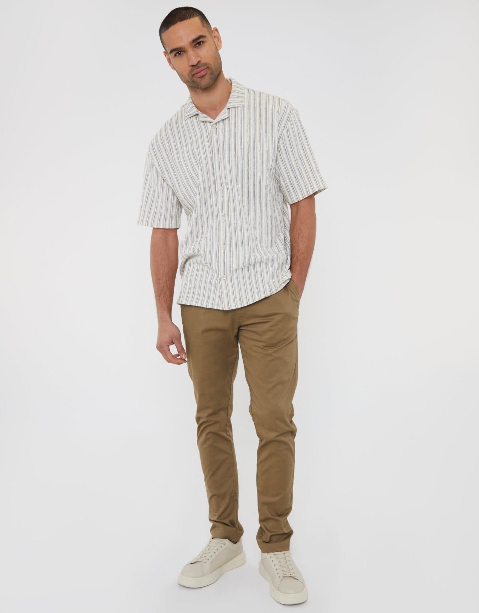 Threadbare threadbare Men's Slim Fit Chino Trousers in Brown