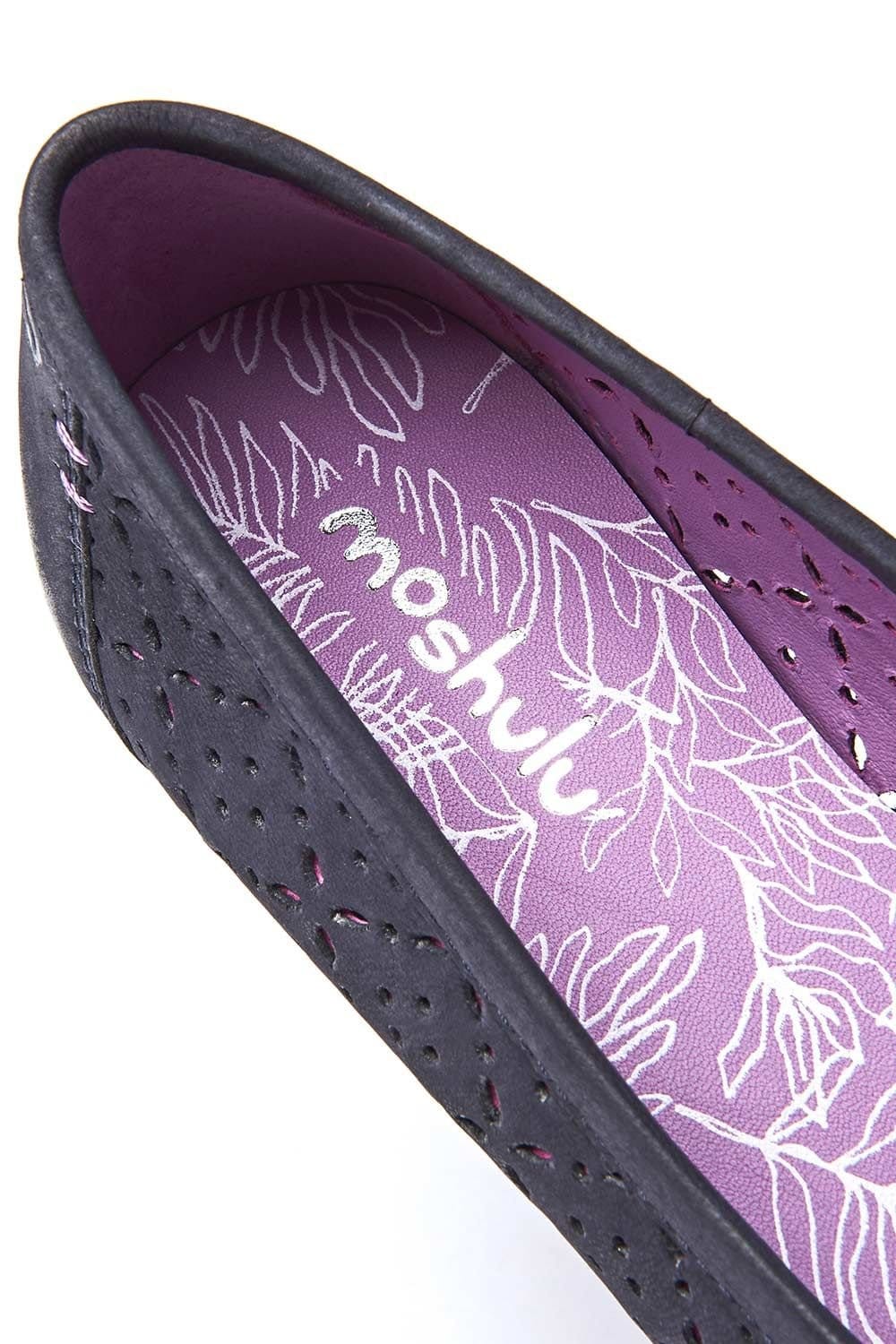Moshulu Moshulu Women's 'Senara' Punched Pattern Ballerina Pumps in Indigo - 4